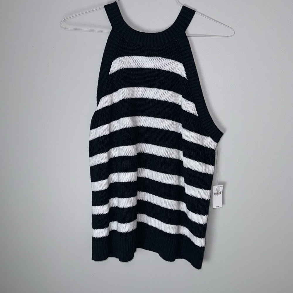 New Old Navy Blue White Striped Sweater Halter XL